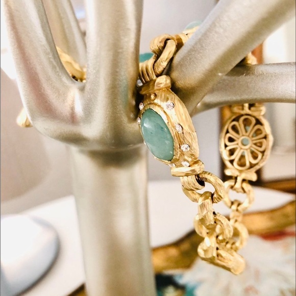 Chrysoprase green Modern vintage Demi Parure set - Picture 2 of 10